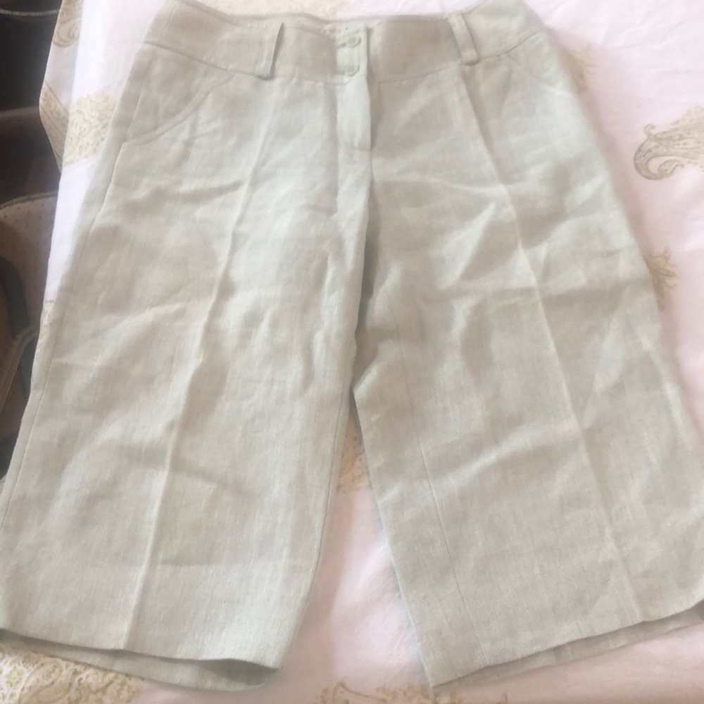 Etro Milano Sz 44 Green Gaucho Bermuda Shorts